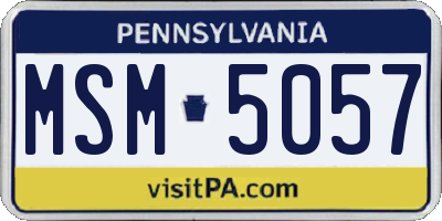 PA license plate MSM5057