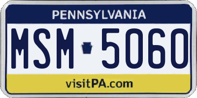 PA license plate MSM5060