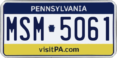PA license plate MSM5061