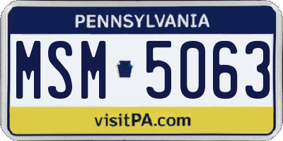 PA license plate MSM5063