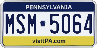 PA license plate MSM5064