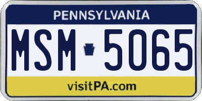 PA license plate MSM5065