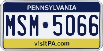 PA license plate MSM5066