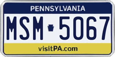 PA license plate MSM5067
