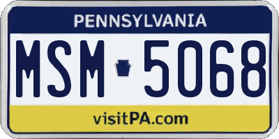 PA license plate MSM5068