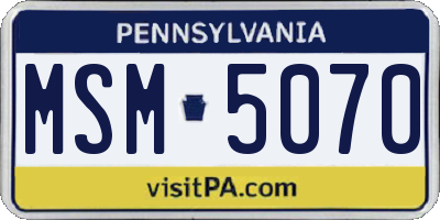 PA license plate MSM5070