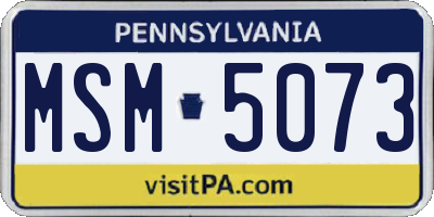 PA license plate MSM5073