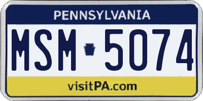 PA license plate MSM5074