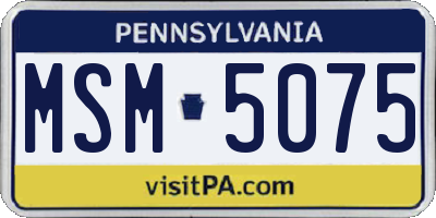 PA license plate MSM5075