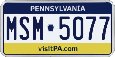 PA license plate MSM5077