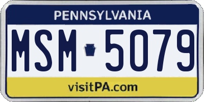 PA license plate MSM5079