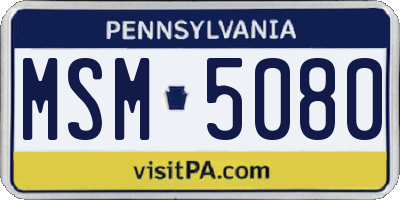 PA license plate MSM5080