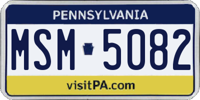 PA license plate MSM5082