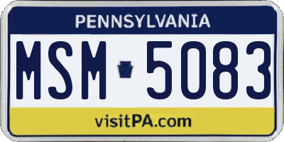 PA license plate MSM5083