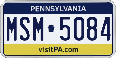 PA license plate MSM5084