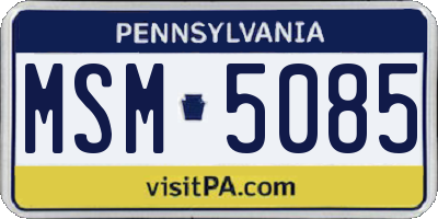 PA license plate MSM5085