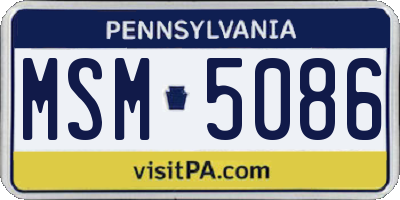 PA license plate MSM5086