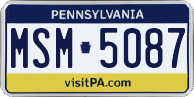 PA license plate MSM5087