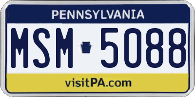PA license plate MSM5088