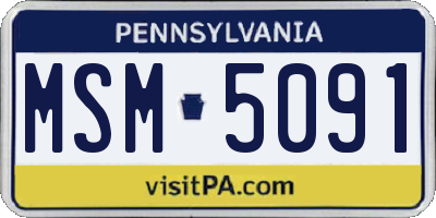 PA license plate MSM5091