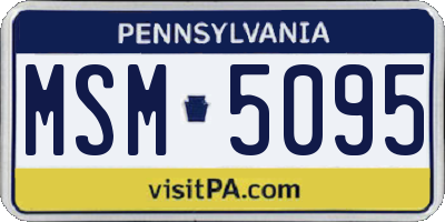 PA license plate MSM5095