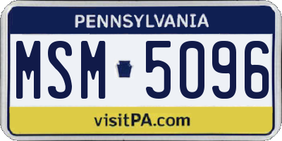 PA license plate MSM5096