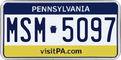 PA license plate MSM5097