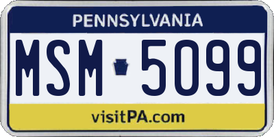 PA license plate MSM5099