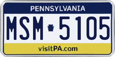 PA license plate MSM5105