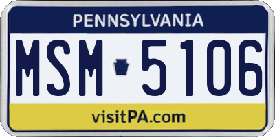 PA license plate MSM5106