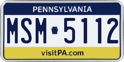 PA license plate MSM5112