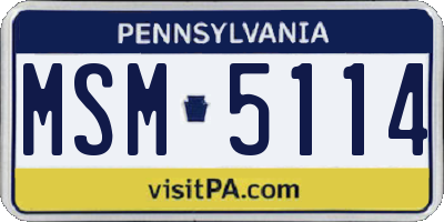 PA license plate MSM5114