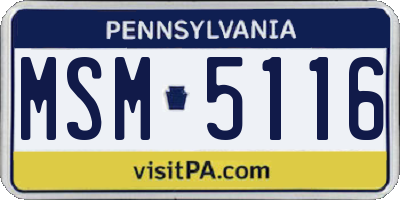 PA license plate MSM5116