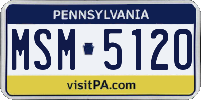 PA license plate MSM5120