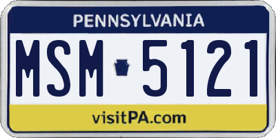 PA license plate MSM5121