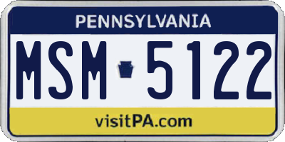 PA license plate MSM5122