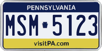 PA license plate MSM5123