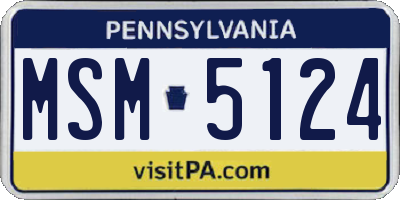 PA license plate MSM5124
