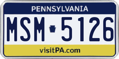 PA license plate MSM5126