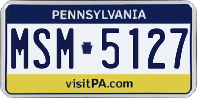 PA license plate MSM5127