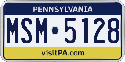 PA license plate MSM5128