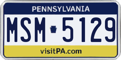 PA license plate MSM5129