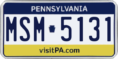 PA license plate MSM5131