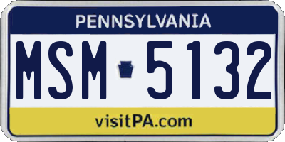 PA license plate MSM5132