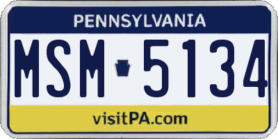 PA license plate MSM5134