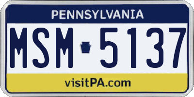 PA license plate MSM5137