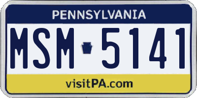PA license plate MSM5141