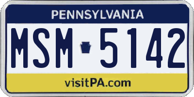 PA license plate MSM5142