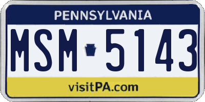 PA license plate MSM5143