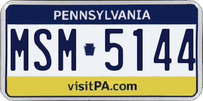 PA license plate MSM5144